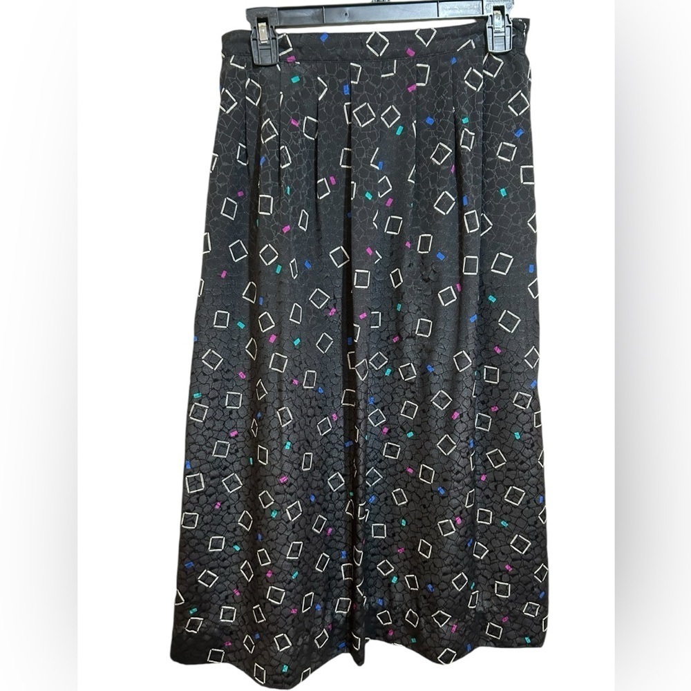 Pendleton Vintage Black Pleated Midi Skirt Size 12